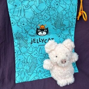 Jellycat LITTLE PIG Pink Soft Plush Bag Charm In-hand Authentic keychain gift